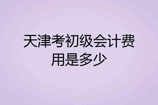 天津考初级会计费用是多少