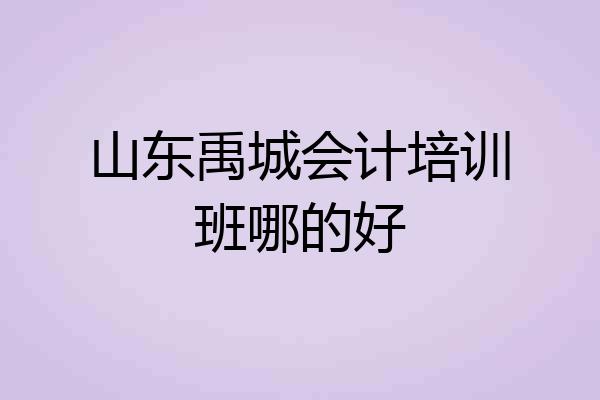 山东禹城会计培训班哪的好