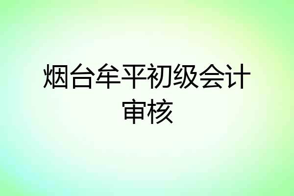 烟台牟平初级会计审核