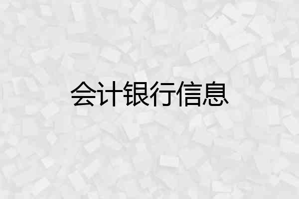 会计银行信息