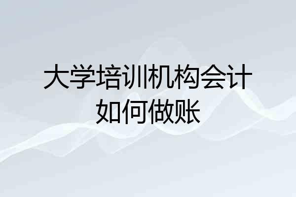 大学培训机构会计如何做账