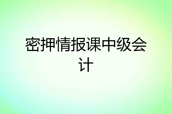 密押情报课中级会计