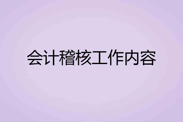会计稽核工作内容