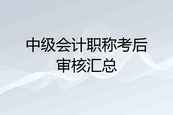 中级会计职称考后审核汇总