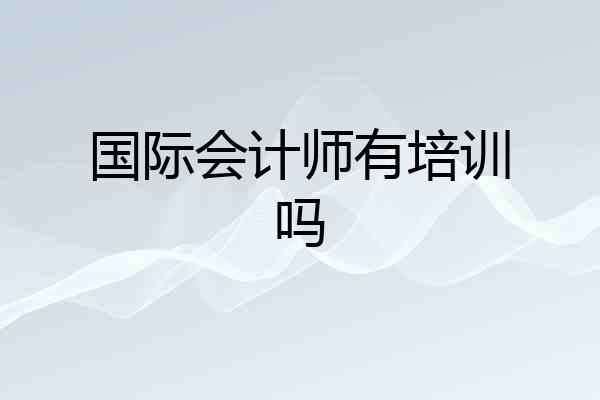 国际会计师有培训吗