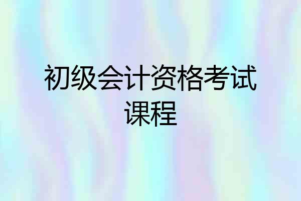 初级会计资格考试课程