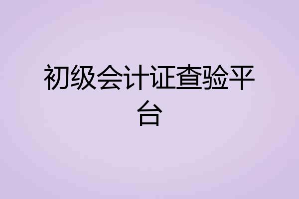 初级会计证查验平台