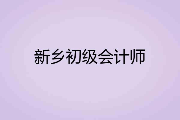 新乡初级会计师