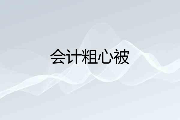 会计粗心被