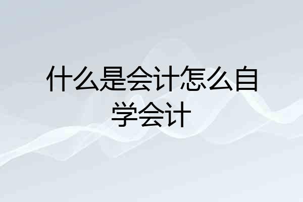 什么是会计怎么自学会计