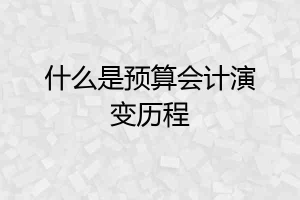 什么是预算会计演变历程