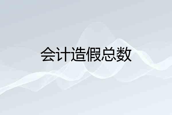 会计造假总数