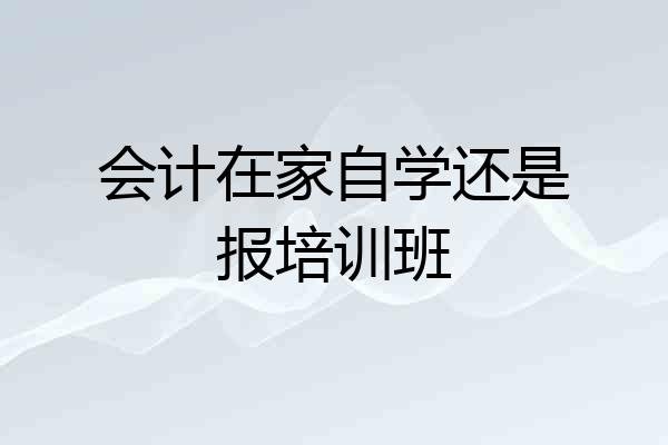 会计在家自学还是报培训班