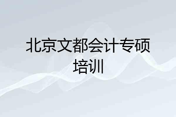 北京文都会计专硕培训