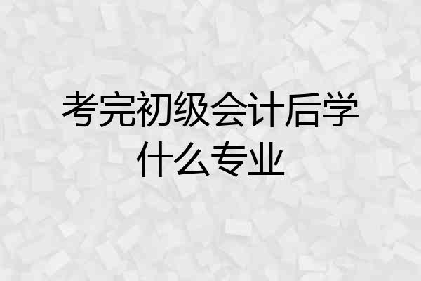 考完初级会计后学什么专业