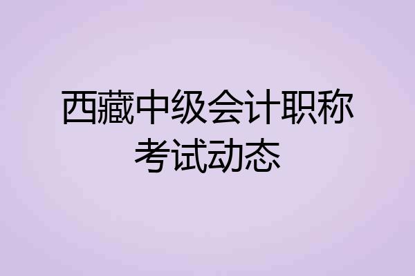 西藏中级会计职称考试动态