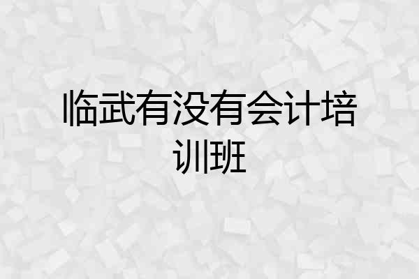 临武有没有会计培训班