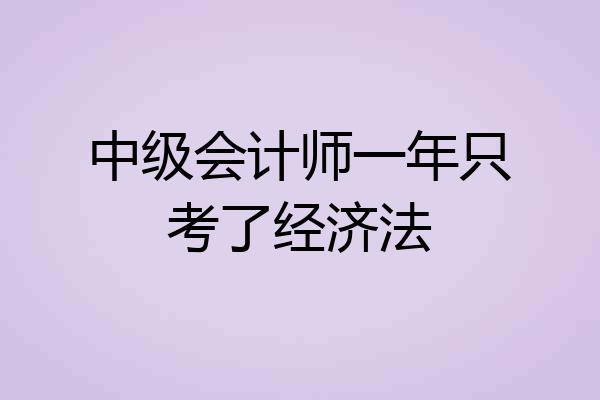 中级会计师一年只考了经济法