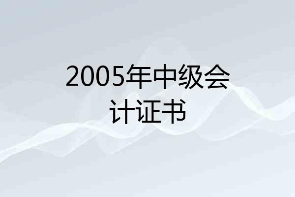 2005年中级会计证书
