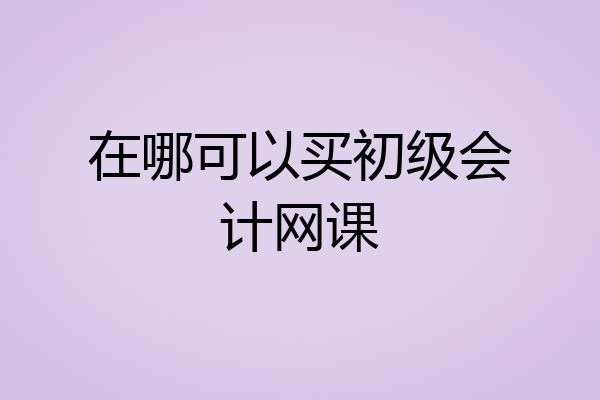 在哪可以买初级会计网课