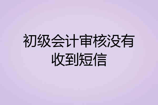 初级会计审核没有收到短信