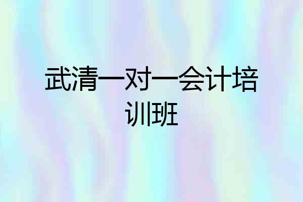武清一对一会计培训班