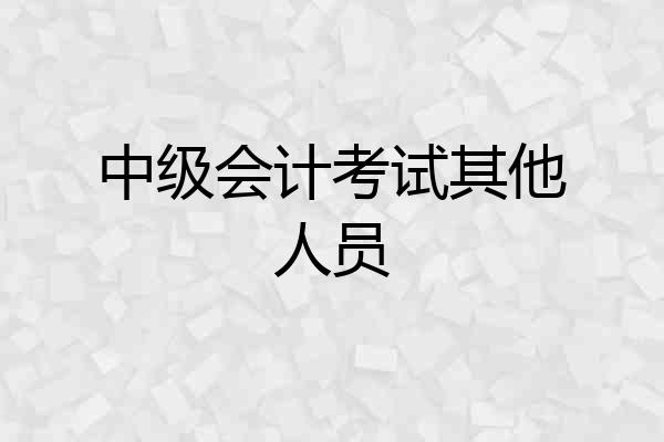 中级会计考试其他人员