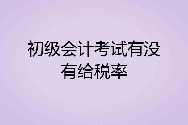 初级会计考试有没有给税率