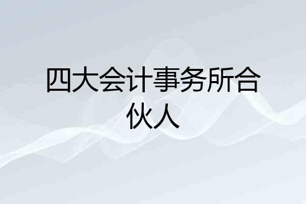 四大会计事务所合伙人