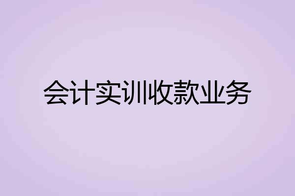 会计实训收款业务