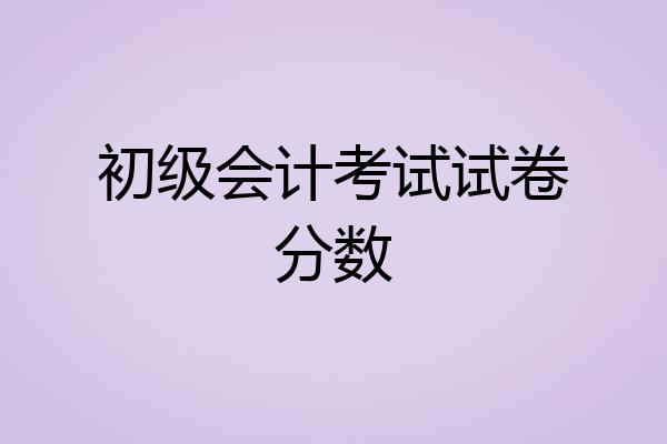 初级会计考试试卷分数