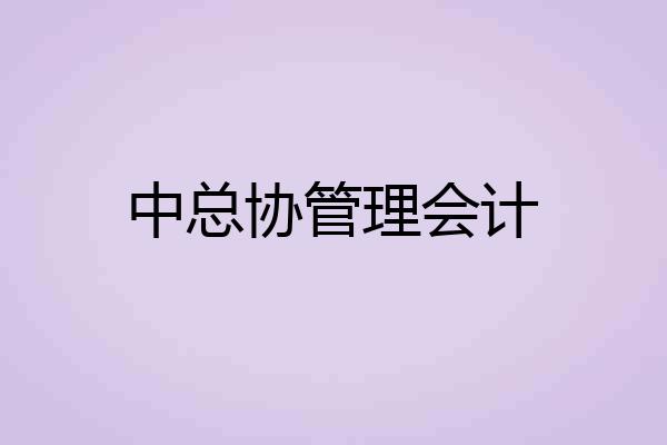 中总协管理会计