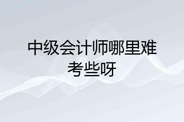 中级会计师哪里难考些呀