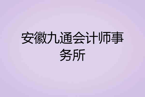 安徽九通会计师事务所