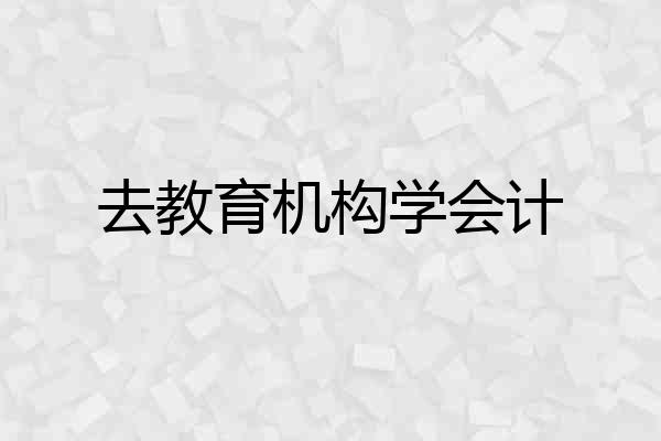 去教育机构学会计