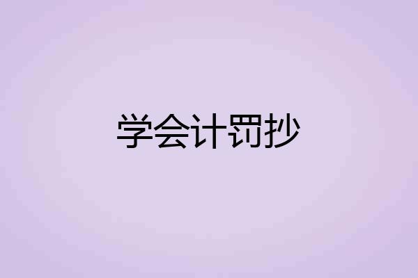 学会计罚抄