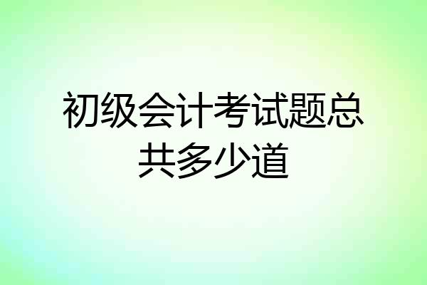 初级会计考试题总共多少道