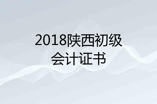 2018陕西初级会计证书