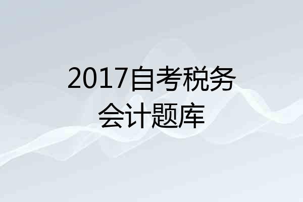 2017自考税务会计题库