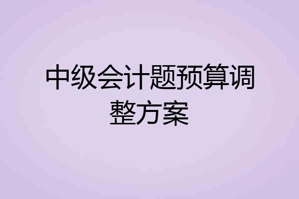 中级会计题预算调整方案