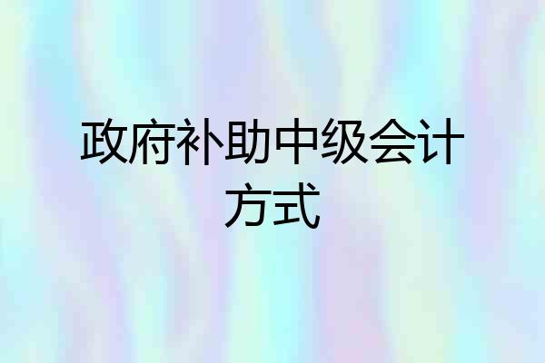 政府补助中级会计方式