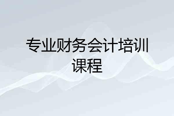 专业财务会计培训课程