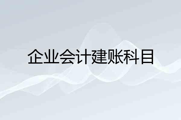 企业会计建账科目