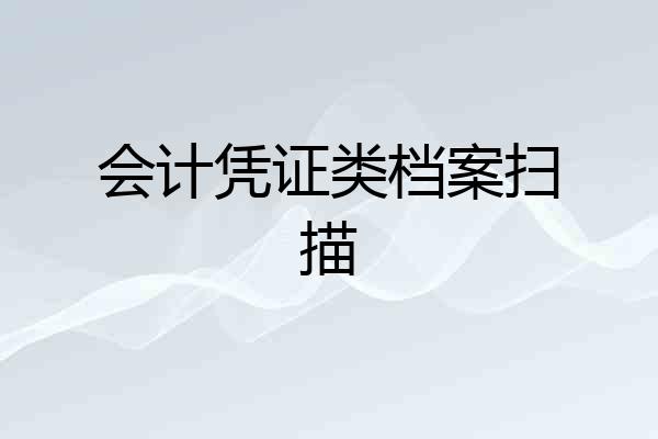 会计凭证类档案扫描
