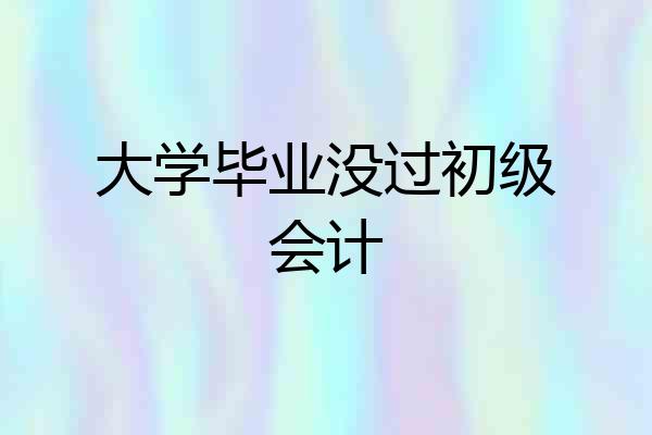 大学毕业没过初级会计