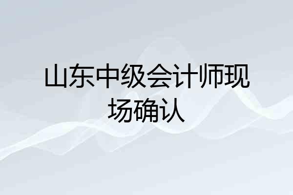 山东中级会计师现场确认