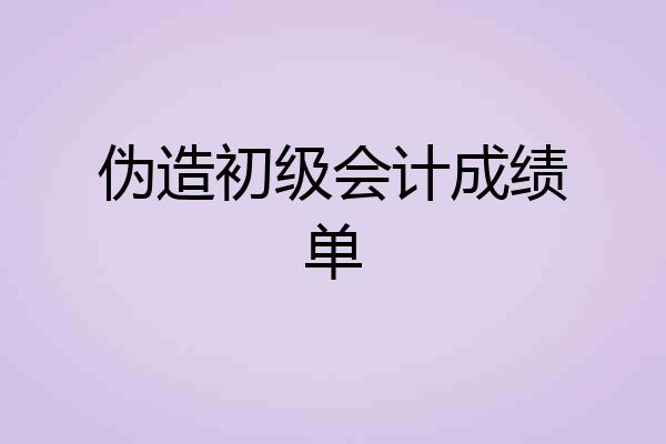 伪造初级会计成绩单