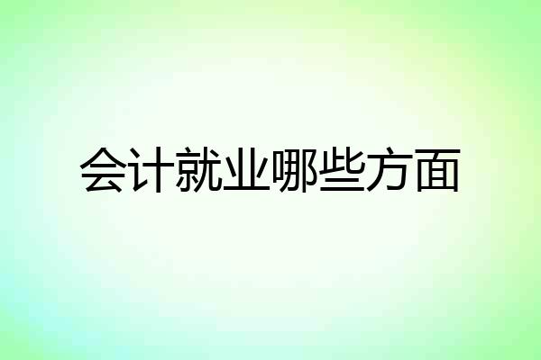 会计就业哪些方面