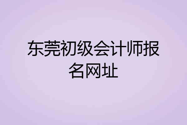 东莞初级会计师报名网址