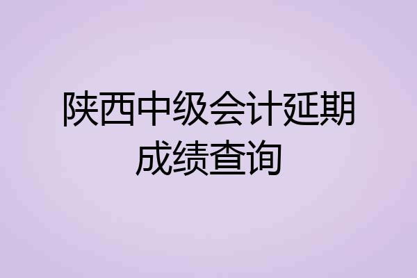 陕西中级会计延期成绩查询